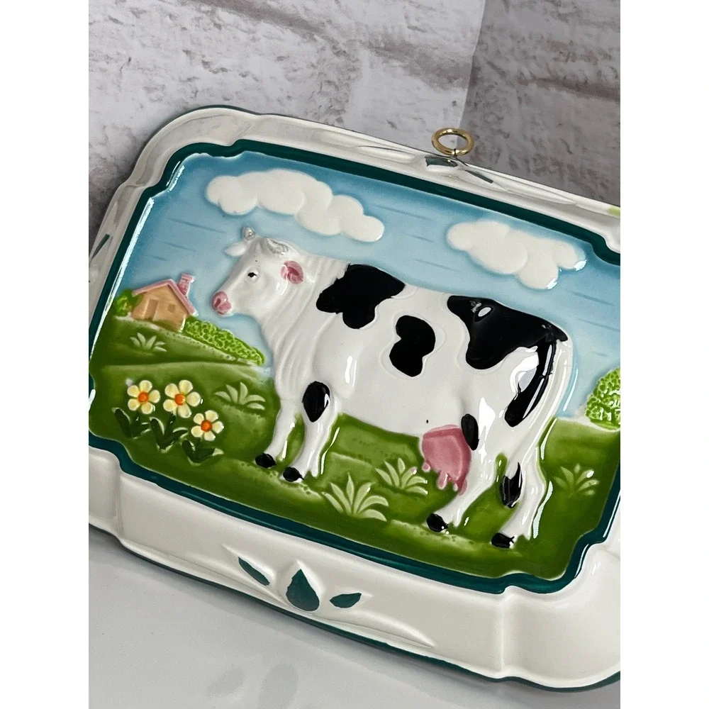 Vintage Gailstyn-Sutton Ceramic Cow Mold Wall Plaque Country Kitchen Decor